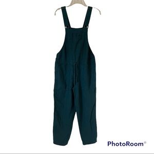 NotPerfectLinen Loose Green Jumpsuit Overalls Everest Size Medium